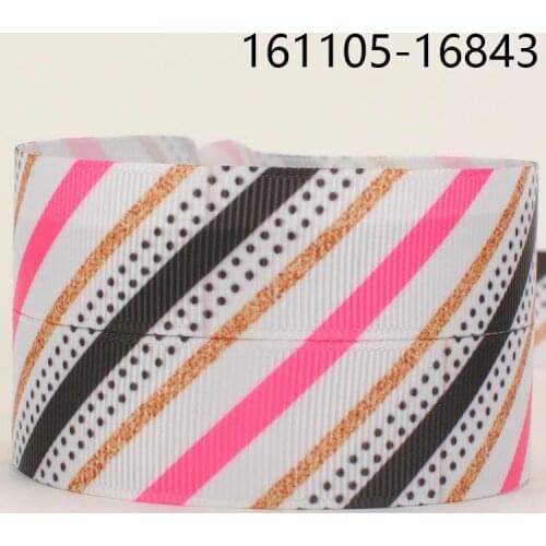 50yards/lot New cartoon stripe cartoon Printed Grosgrain Ribbons for girl DIY hairbow