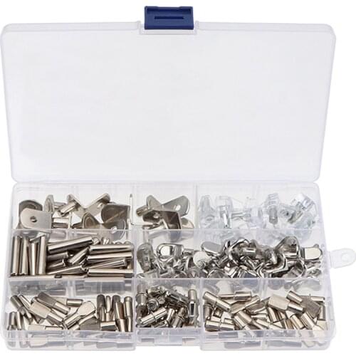 ABSF 160Pcs-Boxed Board Support Furniture Accessories Wardrobe Partition Nail Grain Wooden Board Rack Wine Fixed Laminate