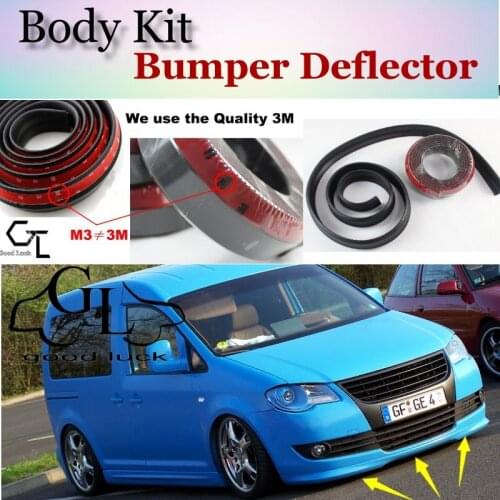 Bumper Lip Deflector Lips For Volkswagen VW Caddy 2K 2004~2015 Front Spoiler Skirt For TG Fans to Tuning View / Body Kit / Strip