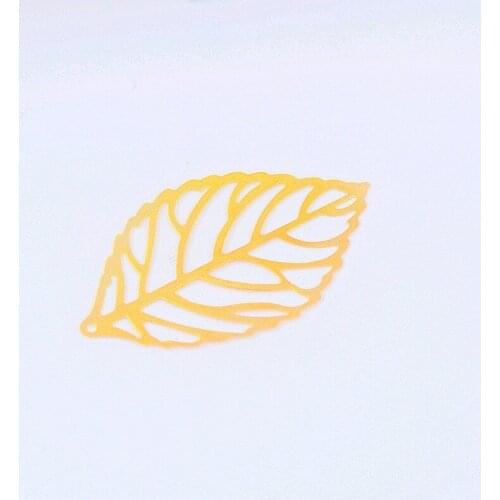 Free shipping-50Pcs Gold Tone Filigree Leaf Findings Connector Metal Crafts Decoration DIY Pendants 26x44mm J0065