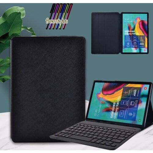 Tablet Case for Samsung Galaxy Tab S5e T720/T725 Pu Leather Shockproof Cover Case + Wireless Bluetooth Keyboard + Free Stylus
