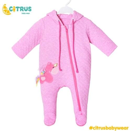 CITRUS Newborn Jumpsuit Baby Rompers Set Overall Long Sleevele Spring Cotton Zipper Girls Baby Casual Rompers Clothes