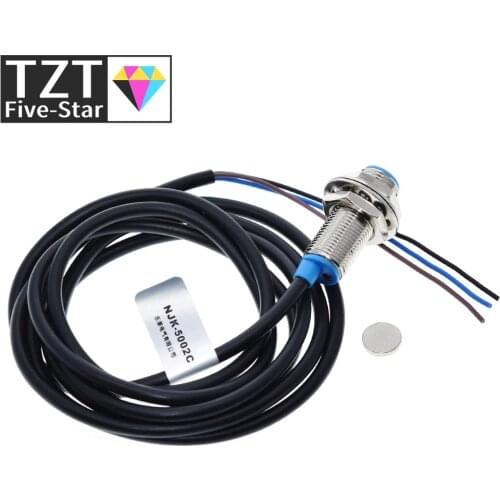 TZT NJK-5002C Hall Effect Sensor Proximity Switch NPN 3-Wires Normally Open + Magne for arduino