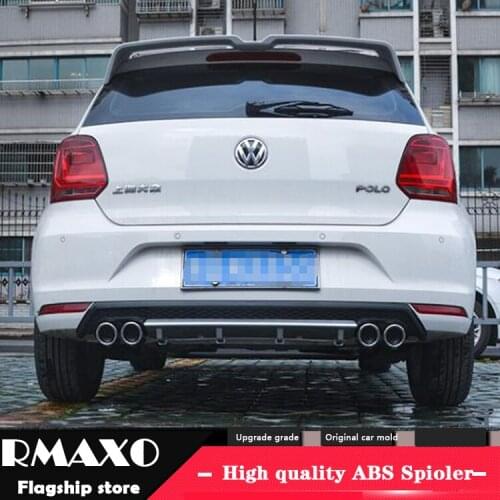 For POLO ABS Rear Bumper Diffuser Bumpers Protector For 2011-2016 Volkswagen POLO Body kit bumper rear lip rear spoiler