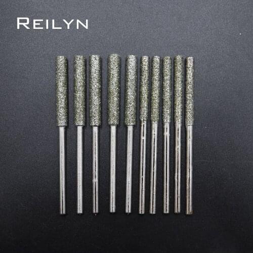 Coarse grinding burr rough Emery grit #46 grinding bits shank 3mm ultra-long 4mm/5mm diamond abrasive bits peeling trimming bits