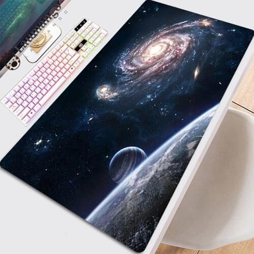Mouse Pads Gaming Mat Pc Gamer Desk Pad on the Table Padmouse Kawaii Accessories Big Mousepepad Anime Fantastic Universe Galaxy