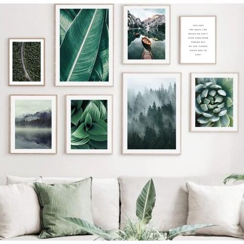 Boat Aloe Veratrum Banana Leaf Highway Wall Art Canvas Painting Nordic Posters And Prints Wall Pictures For Living Room Decor