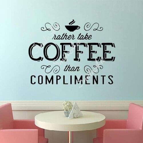 Cartoon Coffee Home Decoration Accessories For Living Room Bedroom Waterproof Wall Art Decal