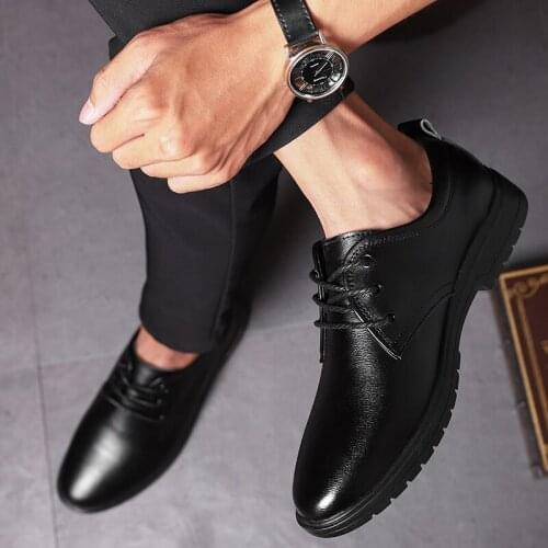 Zapatos Casuales Men Black Casual Shoes 2020 New Breathable Mens Leather Flat Comfortable Spring Fashion
