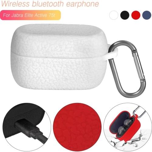 Soft Silicone With Buckle Shockproof Case For Jabra Elite Active75t Bluetooth Earphone Cover Portable For Jabra Elite Active 75t