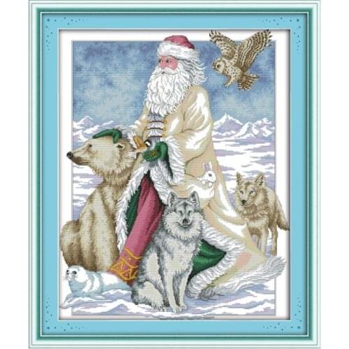 The North Pole Santa Claus cross stitch kit people 18ct 14ct 11ct count print canvas stitches embroidery DIY handmade