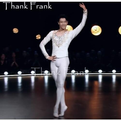 New Customized Men Ballet Tops Long Sleeve Dance Costumes For Boys Male Professional Ballet Jackets Outerwear For Dancing C744