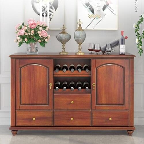 All solid wood side cabinet American simple storage storage cabinet home wine cabinet restaurant cabinet
