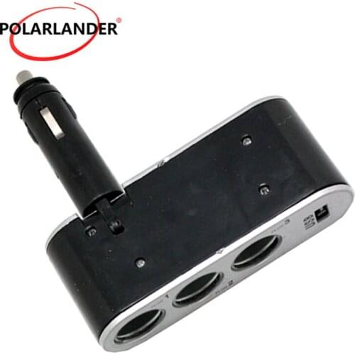 Socket Plug Splitter Power Charger For Universal USB Car-Charger With Power Indicator Auto Socket Adapter 3 Port Way 12V