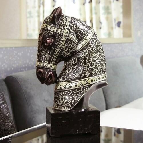 Lucky business opening Horse head gifts TV cabinet Decor European horse ornaments Home Furnishing practical technology