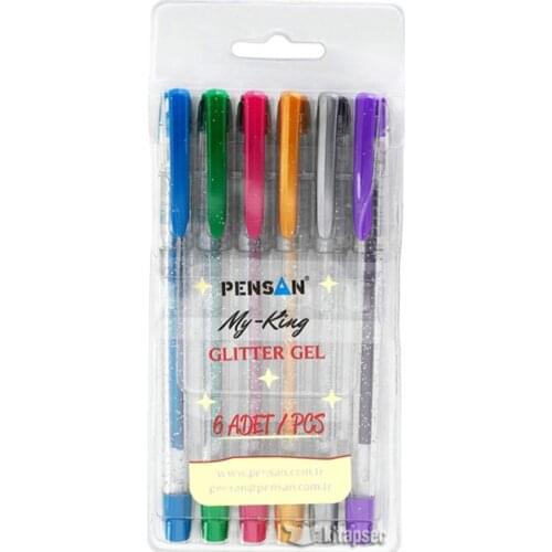 Pensan Silvery Pen Set 6 Pcs Colorful Pen