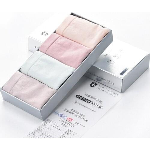Panties underwear Sexy Graphene Cotton antibacterial permeable bottom seamless womens Female Panties 4Pcs/lot Skin-friendly