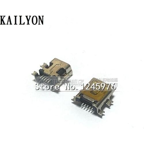 100pcs B type USB interface 90 degrees bending force tight quality B mother USB female black glue Green Square