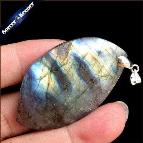 High Quality Natural Crystal Labradorite Pendant Moonstone Pendant Sun Stone Pendulum Divination Spiritual Meditation TS845