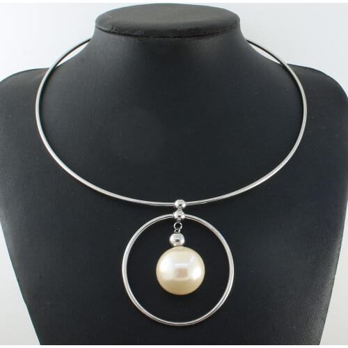 Stainless Steel Jewelry Silver Color Collar Style Fashion Necklaces For Women Bijoux En Acier Inoxydable Femme NRYZA005