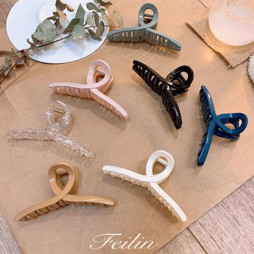 Women Acrylic Hair Claws Crab Hair Clips Barrettes Simple Barrettes Ladies Hairgrip Headwear Girls Ornaments Hair Accessories