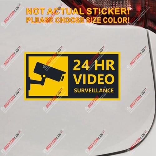 CCTV Security Camera Sign 24HR Surveillance Decal Sticker reflective glossy style a pick size