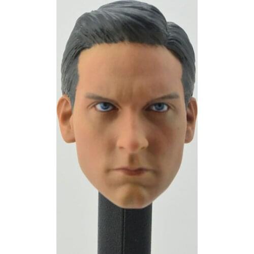 1/6 Tobey Maguire Head Sculpt PVC Male Soldier Head Carving Fit 12'' Action Figure Body