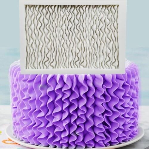 1Pc Dress Shaped Fondant Silicone Cake Molds Wave Cake Border Cookie Embossing Sugar Craft Gummy Paste Baking Kitchen Tools