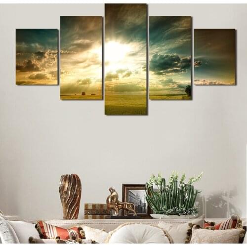 5 Pictures Strange Clouds The Sky Art Colorful Rain Canvas Paintings For Living Room Wall Colorful Abstract Pictures Cuadros