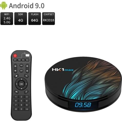 Android 9.0 HK1MAX Mini Smart TV Box 4GB RAM 64GB 2.4G/5G Wifi Quad Core BT 4.0 Set Top Box Netflix Media Player Voice Control