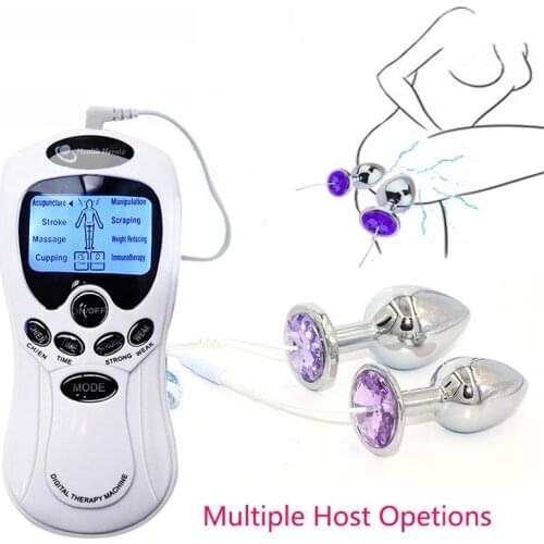 Bdsm Electric Shock Pulse Metal Anal Vaginal Plugs Clit Stimulator Dildo Butt Plug Anal Dilator SM Sex Toy For Women Masturbator