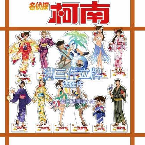 Anime Detective Cona Case Closed Conan Edogawa Acrylic Double Sided Stand Figure Desk Decor Cartoon Ornaments Xmas Gifts New