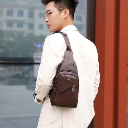 Business Casual Style Chest Bags For Men Outdoor Travel Hiking Storage Bag Fashion Solid Color Waist Packs