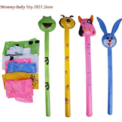 Long Cartoon Random Animal Balloon Inflatable Animal Inflatable Hammer No Wounding Stick Balloon Toys for Children Gift
