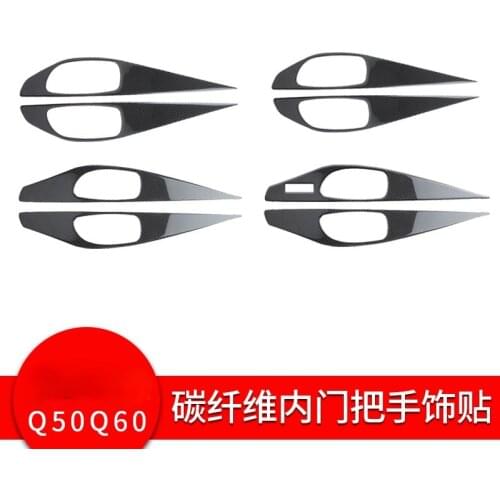 For Infiniti Q50Q60 carbon fiber Interior door handle decorative frame sticker Interior Accessories Automotive Interior Stickers