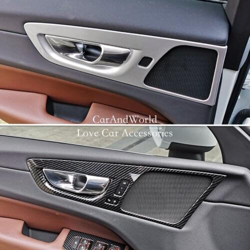ABS Chrome Stickers Accessories For VOLVO XC60 LHD 2018 2019 Interior Door Handle Bowl Cover Frame Panel Trims Strip Car-Styling