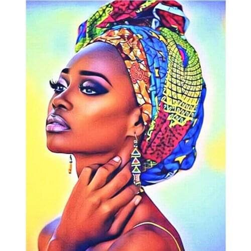 Paints By Numbers Adult African woman40x50 60x75cm Pictures Oil Painting By Numbers Set Gift Coloring By Numbers Canvas Wall Set