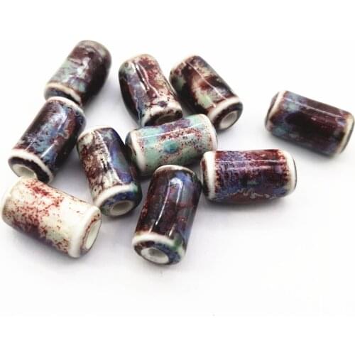 10 Pcs/Lot) 17x9mm Ceramic Beads DIY Handmade Accessories Porcelain Loose Beads For Necklace Bracelet Jewelry Making