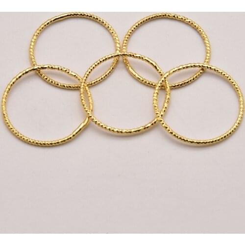 20 Pcs/Lot 18mm*1mm Threaded Closed Ring Brass Gold Plated Circle For Making Earring Jewelry Accessories Wholesale JA0396