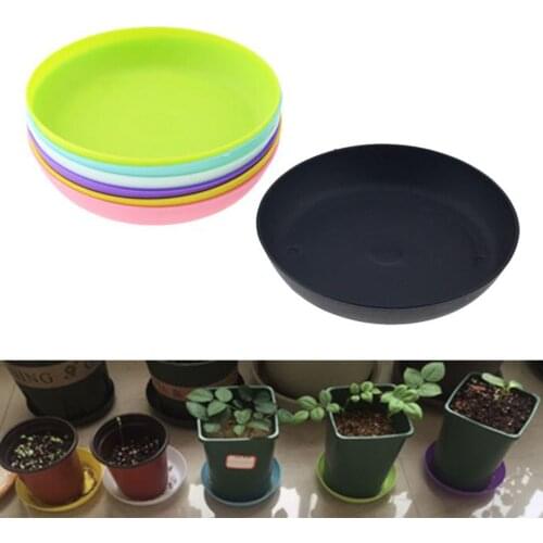 20*70mm Round Plastic Flower Pot Tray Colorful Durable Resin Plant Flower Pot Gloss Planter Home Garden Decoration