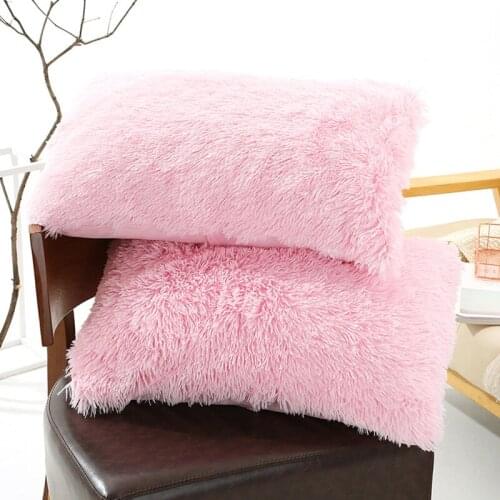 Soft 50*70cm Pillow Case Plush Furry Cover Throw Pillow Case Bedding Pillow Cover Home Decor 15 Colors