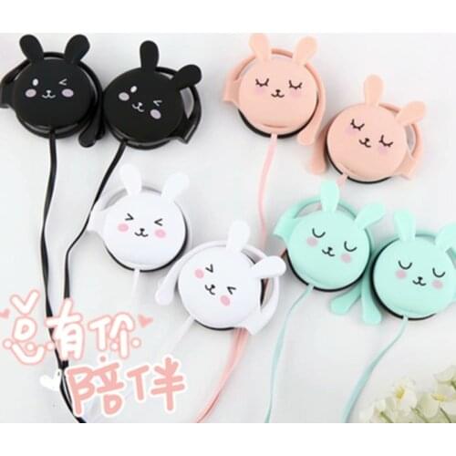 CHYI Wired Music Headphones Ear Hook Headset Cute Rabbit Handsfree Earphones With Microphone Smartphone Gifts Earbuds For Girls