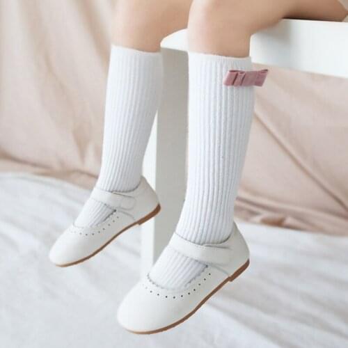 New Kids Socks Toddlers Girls Big Bow Knee High Long Soft Cotton Girl Socks Kids Autumn Winter Socks
