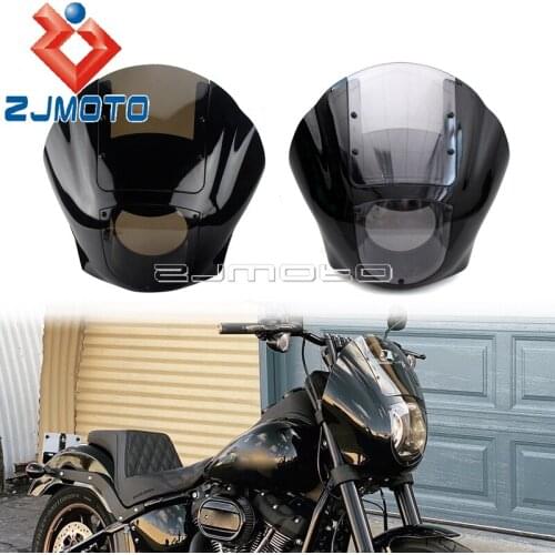 Steel+Plastic Headlight Fairing For Harley XL1200 Dyna Quarter Fairing Iron 883 XL883N 2009-2017 FXR 1986-1994 W/ Mounting Clamp