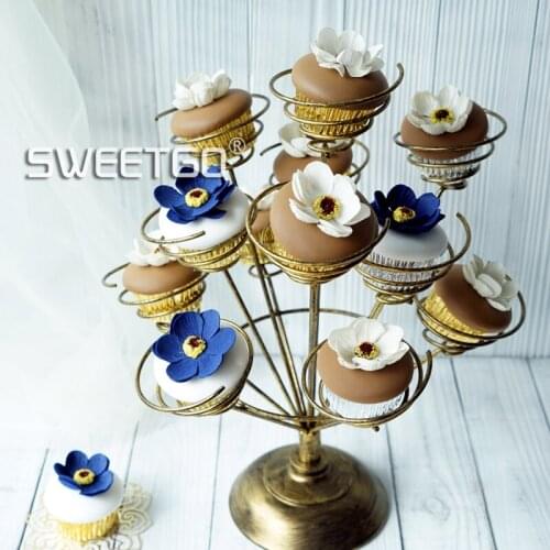 Cupcake stand roll holder for wedding party bouquet shape white/pink/black gold cake display tools table decoration