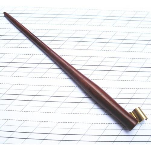 Hand Made Rose Wood Oblique Calligraphy Copperplate Script Hand Writing Dip Pen Holder with Adjustable Flange