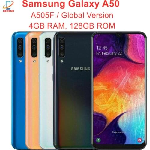 Samsung Galaxy A50 A505F A505FN/DS Global Version 4GB RAM 128GB ROM 6.4" Triple Rear Camera NFC Exynos 4G LTE Original Cellphone
