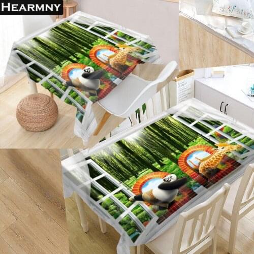 HEARMNY 3D Tablecloth Cartoon Deer Oxford Cloth Dust-proof Rectangular Table Cover For Party Home Decor 100X140cm140X140cm