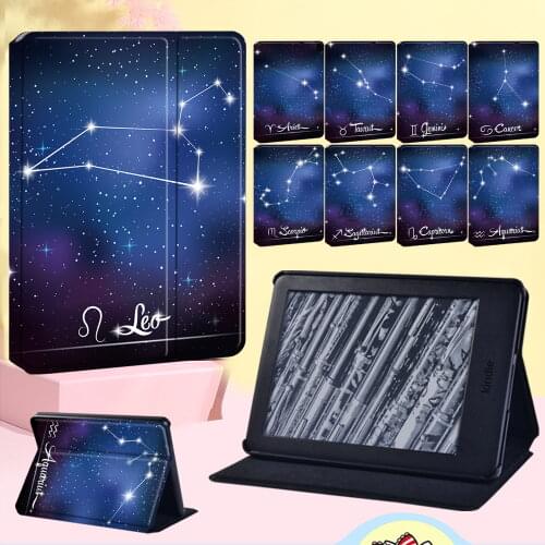 Foldable Cover Case for Amazon Kindle EReader Paperwhite 1 2 3 4/Kindle 2019/2016 Anti-fall Star Series Leather Tablet Case +pen