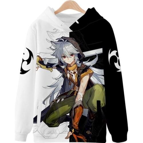 XXS-4XL Anime Sports Sweatshirt Game Genshin Impact Cosplay Costume Project Adult Hooded Sweater Plus Fleece Jacket Kids Top